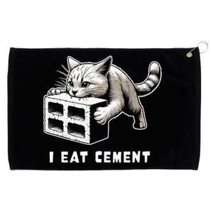 I Eat Cement Cursed Cat Funny Weird Meme Grommeted Golf Towel