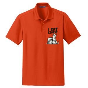 I Eat Cement Funny Meme Cat Dry Zone Grid Polo