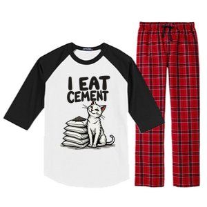 I Eat Cement Funny Meme Cat Raglan Sleeve Pajama Set