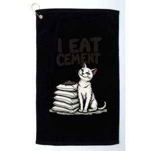 I Eat Cement Funny Meme Cat Platinum Collection Golf Towel