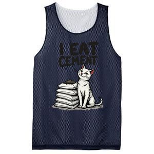 I Eat Cement Funny Meme Cat Mesh Reversible Basketball Jersey Tank