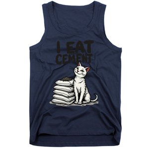 I Eat Cement Funny Meme Cat Tank Top