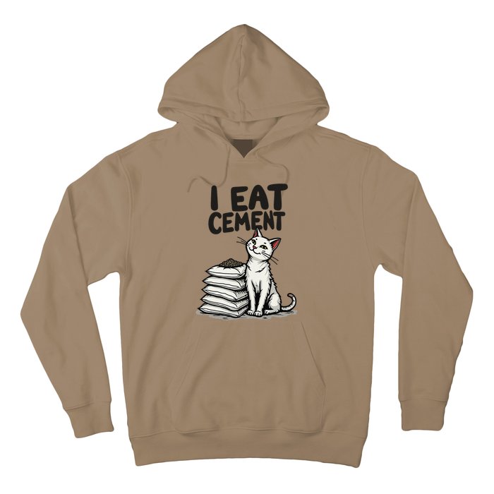 I Eat Cement Funny Meme Cat Hoodie