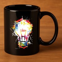 Idea Explosion Creative Genius Light Bulb Women 11oz C Handle Ceramic Mug