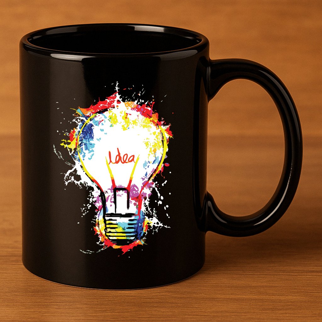 Idea Explosion Creative Genius Light Bulb Women 11oz C Handle Ceramic Mug