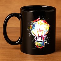 Idea Explosion Creative Genius Light Bulb Women 11oz C Handle Ceramic Mug