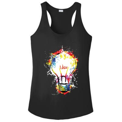 Idea Explosion Creative Genius Light Bulb Women Ladies PosiCharge Competitor Racerback Tank