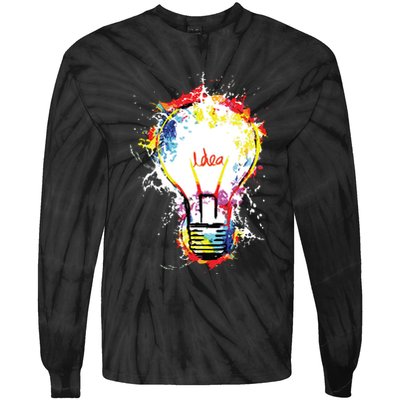 Idea Explosion Creative Genius Light Bulb Women Tie-Dye Long Sleeve Shirt
