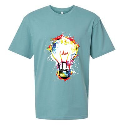 Idea Explosion Creative Genius Light Bulb Women Sueded Cloud Jersey T-Shirt