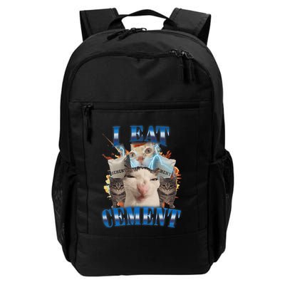 I Eat Cement Cursed Cat Funny Oddly Specific Dank Meme Daily Commute Backpack