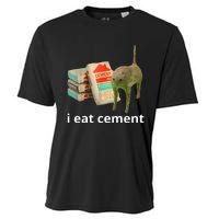 I Eat Cement Cursed Cat Funny Oddly Specific Meme Cooling Performance Crew T-Shirt