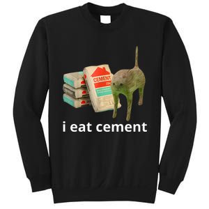 I Eat Cement Cursed Cat Funny Oddly Specific Meme Sweatshirt