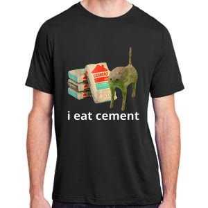 I Eat Cement Cursed Cat Funny Oddly Specific Meme Adult ChromaSoft Performance T-Shirt