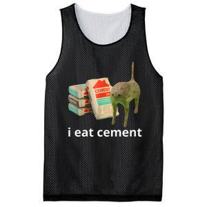 I Eat Cement Cursed Cat Funny Oddly Specific Meme Mesh Reversible Basketball Jersey Tank