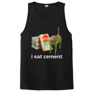 I Eat Cement Cursed Cat Funny Oddly Specific Meme PosiCharge Competitor Tank