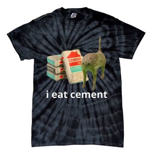 I Eat Cement Cursed Cat Funny Oddly Specific Meme Tie-Dye T-Shirt