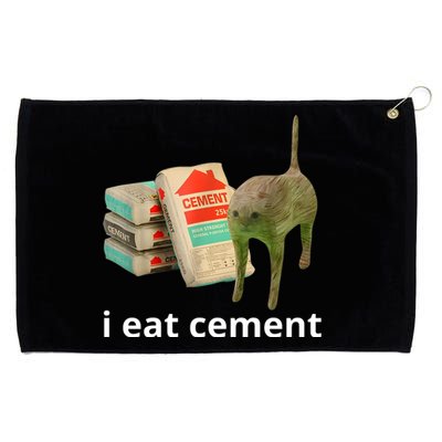 I Eat Cement Cursed Cat Funny Oddly Specific Meme Grommeted Golf Towel