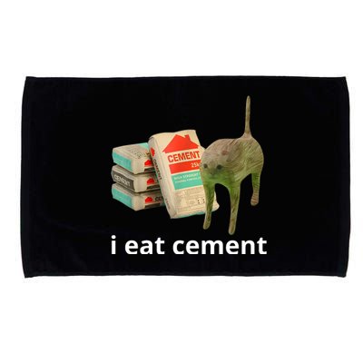 I Eat Cement Cursed Cat Funny Oddly Specific Meme Microfiber Hand Towel