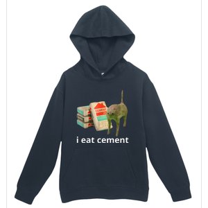 I Eat Cement Cursed Cat Funny Oddly Specific Meme Urban Pullover Hoodie