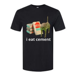 I Eat Cement Cursed Cat Funny Oddly Specific Meme Softstyle CVC T-Shirt