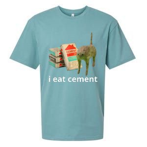 I Eat Cement Cursed Cat Funny Oddly Specific Meme Sueded Cloud Jersey T-Shirt