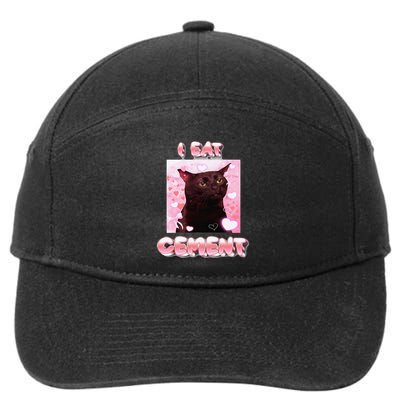 I Eat Cement Funny Cat Meme Internet Memes Humorous Joke Pun 7-Panel Snapback Hat