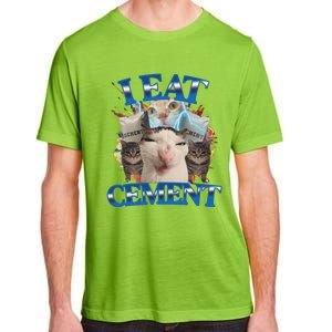 I Eat Cement Cursed Cat Funny Oddly Specific Dank Meme Adult ChromaSoft Performance T-Shirt