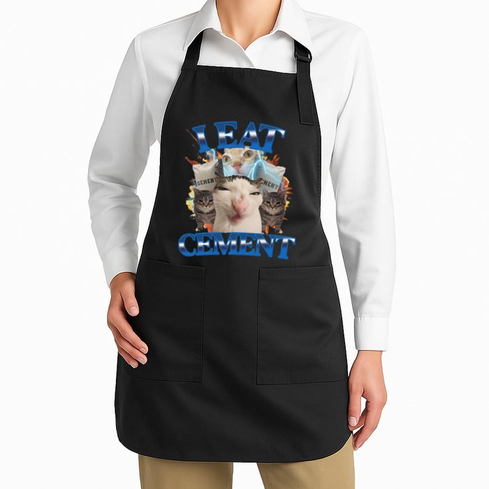 I Eat Cement Cursed Cat Funny Oddly Specific Dank Meme Apron