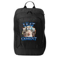I Eat Cement Cursed Cat Funny Oddly Specific Dank Meme City Backpack