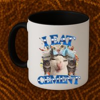 I Eat Cement Cursed Cat Funny Oddly Specific Dank Meme Mug