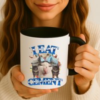 I Eat Cement Cursed Cat Funny Oddly Specific Dank Meme Mug