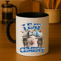 I Eat Cement Cursed Cat Funny Oddly Specific Dank Meme Mug