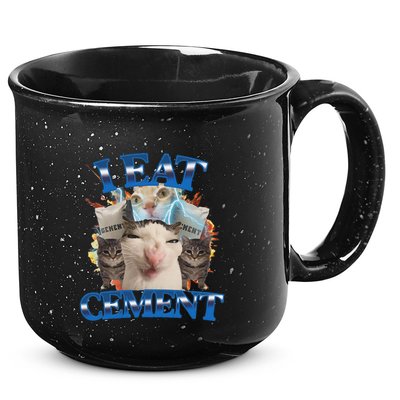 I Eat Cement Cursed Cat Funny Oddly Specific Dank Meme 15oz Campfire Ceramic Mug