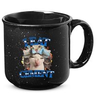 I Eat Cement Cursed Cat Funny Oddly Specific Dank Meme 15oz Campfire Ceramic Mug