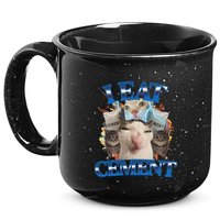 I Eat Cement Cursed Cat Funny Oddly Specific Dank Meme 15oz Campfire Ceramic Mug