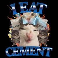 I Eat Cement Cursed Cat Funny Oddly Specific Dank Meme Drawstring Bag