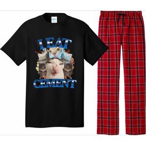 I Eat Cement Cursed Cat Funny Oddly Specific Dank Meme Pajama Set