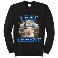 I Eat Cement Cursed Cat Funny Oddly Specific Dank Meme Tall Sweatshirt