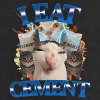 I Eat Cement Cursed Cat Funny Oddly Specific Dank Meme 25L Jumbo Tote