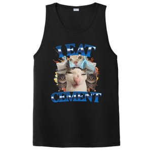 I Eat Cement Cursed Cat Funny Oddly Specific Dank Meme PosiCharge Competitor Tank