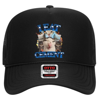 I Eat Cement Cursed Cat Funny Oddly Specific Dank Meme Trucker Hat