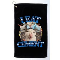 I Eat Cement Cursed Cat Funny Oddly Specific Dank Meme Golf Towel
