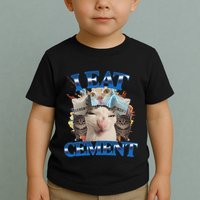 I Eat Cement Cursed Cat Funny Oddly Specific Dank Meme Toddler T-Shirt