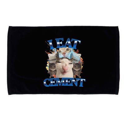 I Eat Cement Cursed Cat Funny Oddly Specific Dank Meme Microfiber Hand Towel