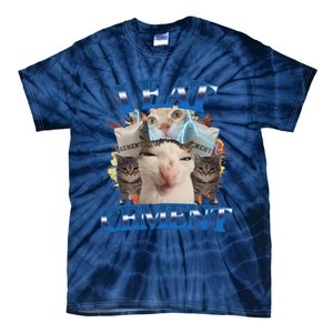 I Eat Cement Cursed Cat Funny Oddly Specific Dank Meme Tie-Dye T-Shirt