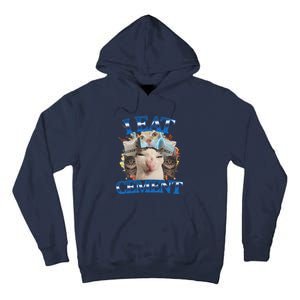 I Eat Cement Cursed Cat Funny Oddly Specific Dank Meme Tall Hoodie