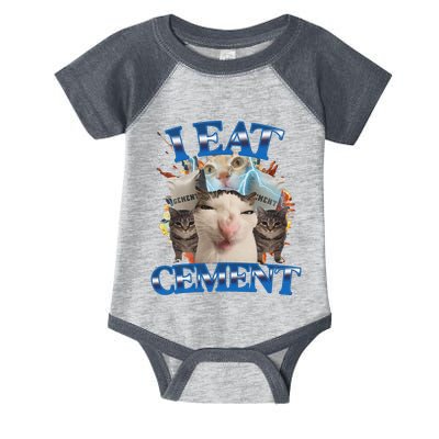 I Eat Cement Cursed Cat Funny Oddly Specific Dank Meme Infant Baby Jersey Bodysuit
