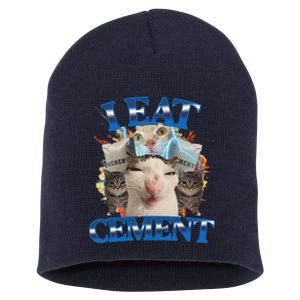 I Eat Cement Cursed Cat Funny Oddly Specific Dank Meme Short Acrylic Beanie