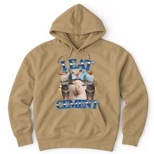 I Eat Cement Cursed Cat Funny Oddly Specific Dank Meme Hoodie