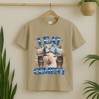 I Eat Cement Cursed Cat Funny Oddly Specific Dank Meme T-Shirt